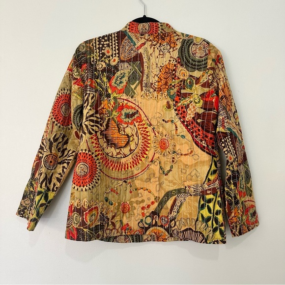 Vintage Youtopia Tribal Boho Jacket Tapestry Y2K Size Small 100% Cotton - Picture 6 of 10